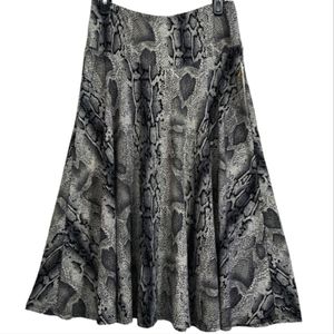 NWT Nana USA Women's Snakeskin Print Midi Skirt Full/Flowy Size M